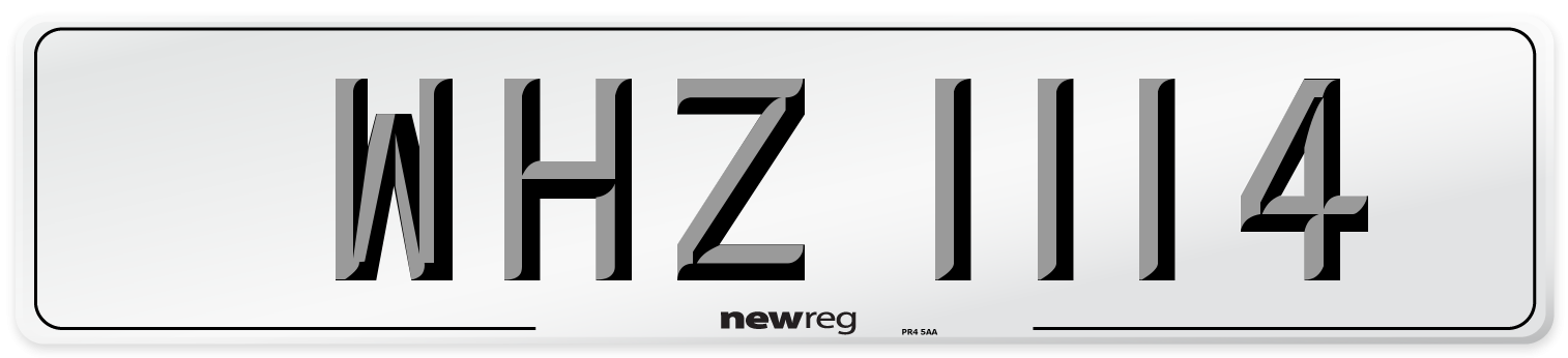 WHZ 1114 Number Plate from New Reg